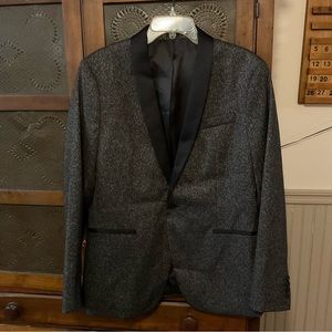 JF J. Ferrar Sparkly Black Tuxedo Jacket 42 Slim Sport Coat